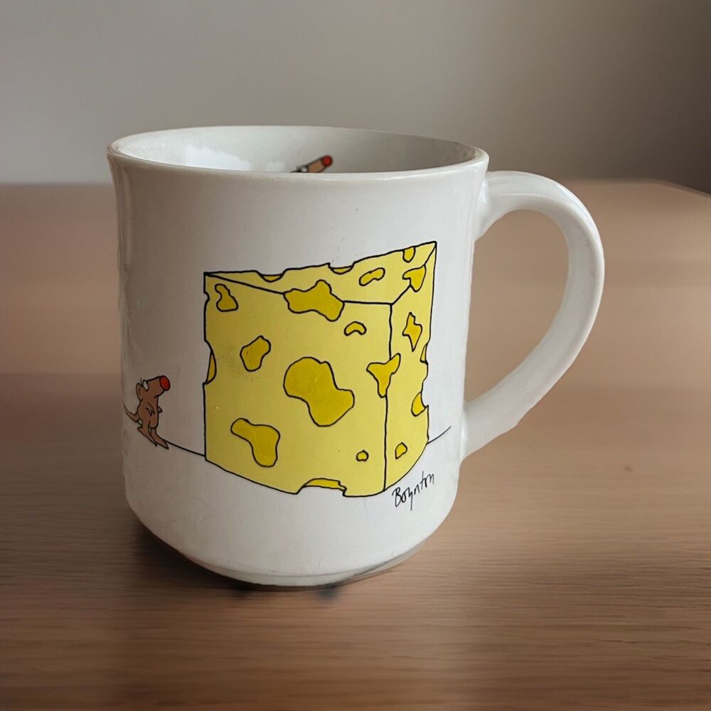 Vintage Sandra Boynton Big Cheese Mouse Mug Cartoon Cheese Coffee Cup